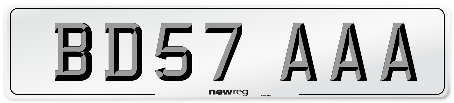 BD57 AAA Number Plate from New Reg
